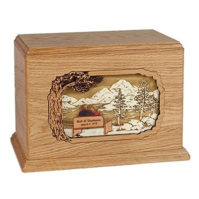 Wood Cremation Urn - Oak Soulmates Companion Hampton