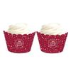 Andaz Press Burgundy Maroon and Gold Glittering Graduation Party Collection, Cupcake Wrappers, 20-Pack view 1