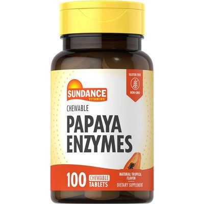 Sundance Chewable Papaya Enzyme - 100 Tablets, Pack of 2