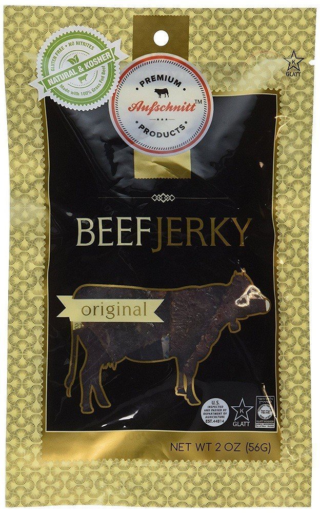 Aufschnitt Aufschnitt Meats Kosher Beef Jerky, Original, 2 Oz [6 Bags], 6 Count