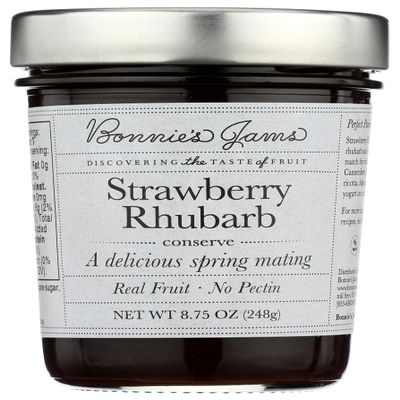 Bonnie's Jams, Strawberry Rhubarb Jam, 8.75 Ounce