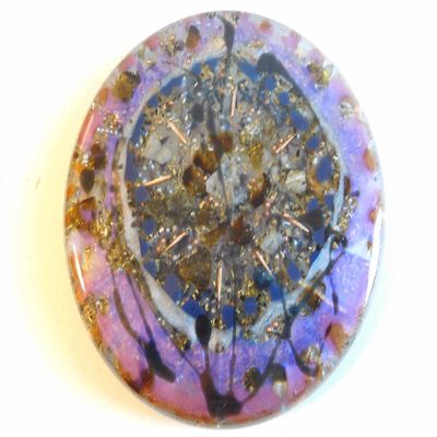 1 Purple Glow Large Charging Plate Crystal Orgone Generator Energy Accumulator 528Hz/7.83Hz/Advance Harmonics (7 3/4"W-196mm 1"H-25mm, B.Sun Silver Bronze R.Violet Indigo Blue Purple Glow Center)