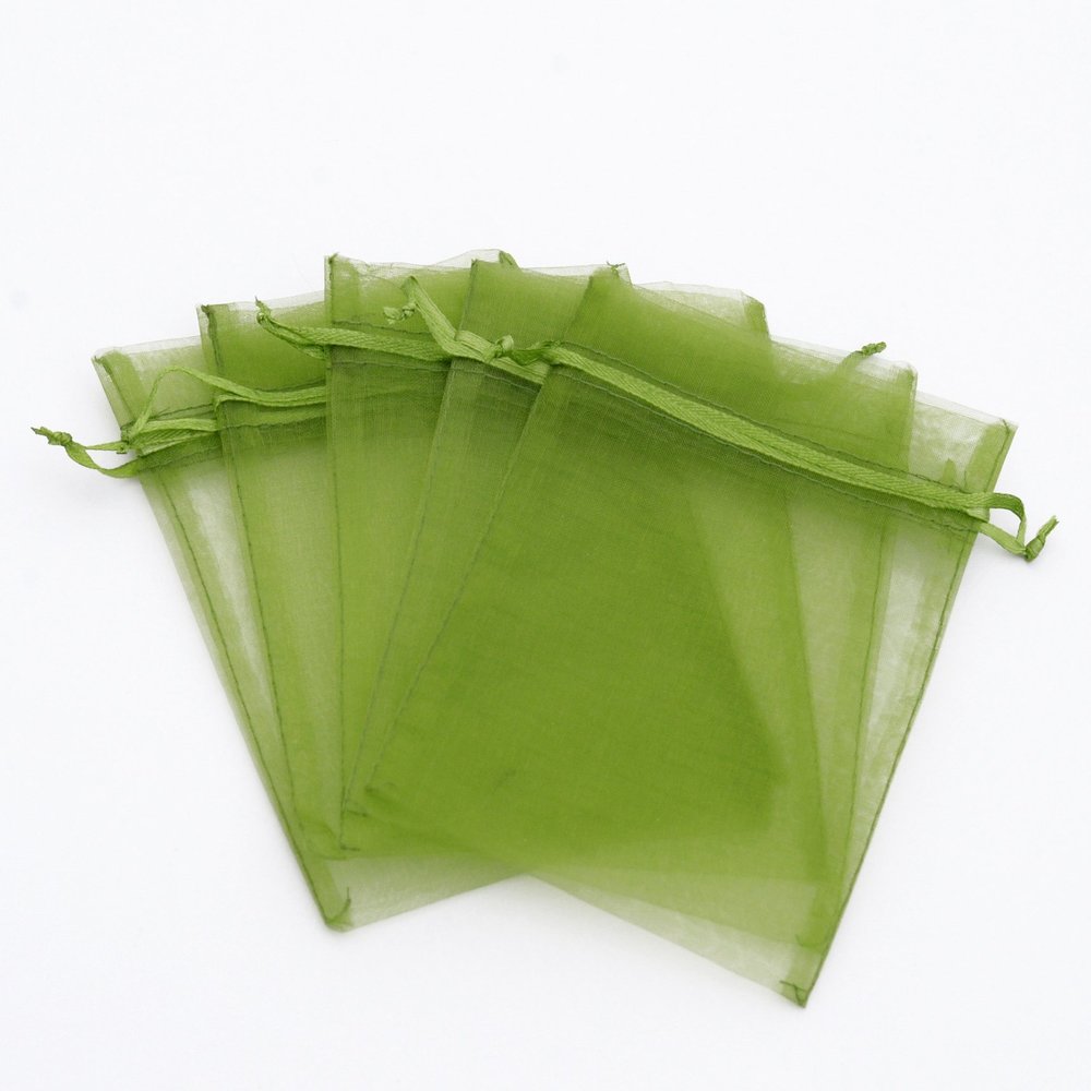 100 pcs 3x4" (8x10cm) Organza Bags Wedding Favor Bags Party Gift Bags Candy Bag Jewelry Pouch Drawstring Bag FB777 (Olivine - FB041)
