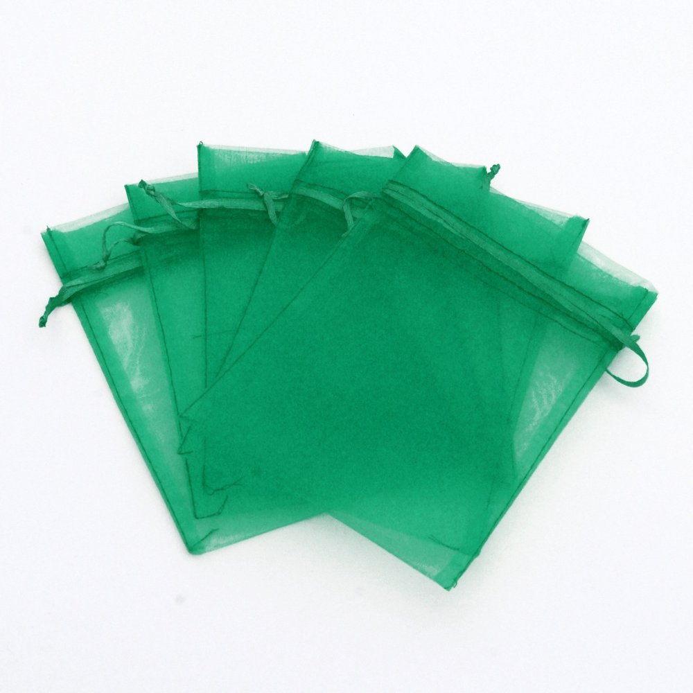 100 pcs 3x4" (8x10cm) Organza Bags Wedding Favor Bags Party Gift Bags Candy Bag Jewelry Pouch Drawstring Bag FB777 (Green - FB045)