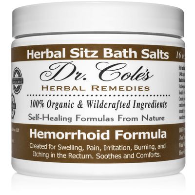 Dr. Coles Herbal Sitz Bath Soak  Organic Plant-Based Bath Salts for Comfort and Relaxation  Gentle, Natural Formula  (White)