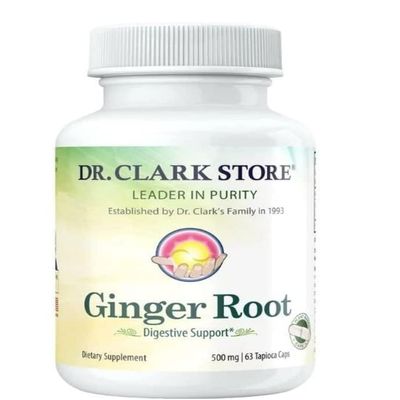 Dr.Clark Ginger Root Supplement 500 mg, 63 Tapioca Capsules
