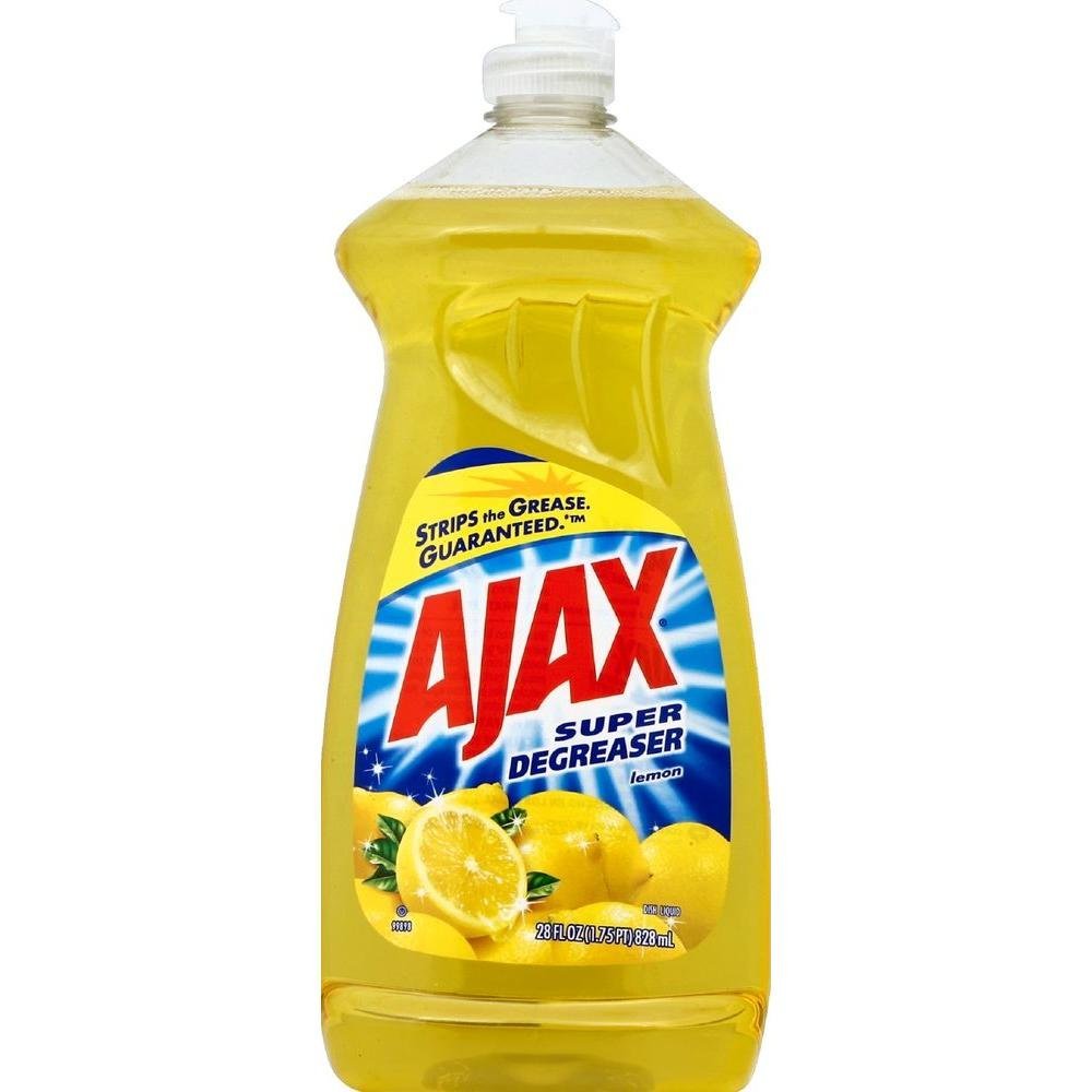 Ajax Super Degreaser Dish Liquid, Lemon, 28 Ounce -Pack of 4
