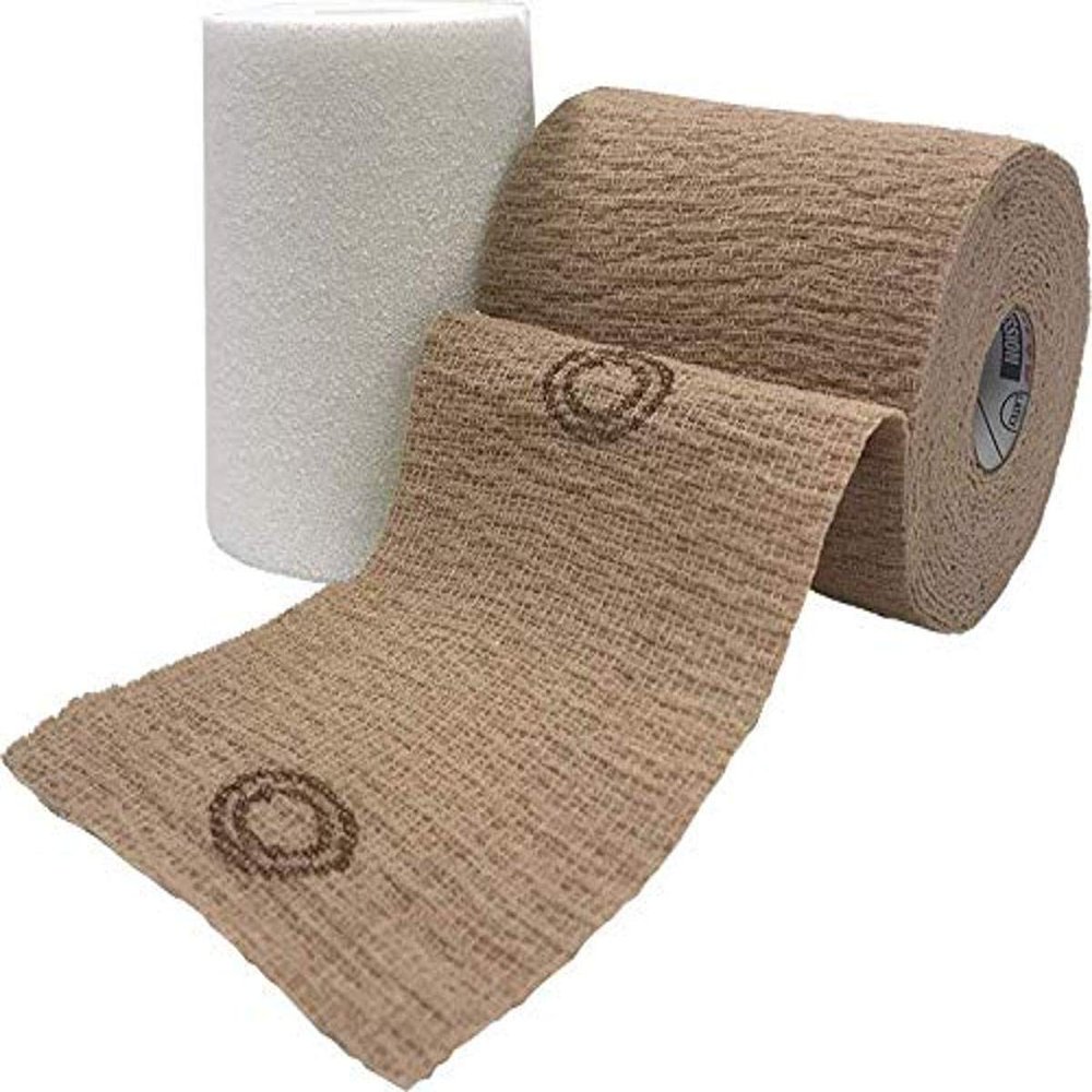 Andover Healthcare 8840UBZ-TN Coflex Ubc Two Layer Unna Boot Kit, 4" x 18' Absorbent Foam Dressing Impregnated with Zinc (Step 1), 4" x 21' Cohesive Bandage (Step 2), Tan, Latex Free (Pack of 16)