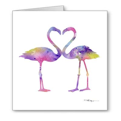 DJ Rogers Fine Art Flamingos - Set of 10 Wildlife Note Cards With Envelopes