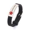 AOMZO JEWELRY Blood Thinner Silicone Rubber Bracelet with Surgical Steel Medical Alert ID Adjustable Size view 1