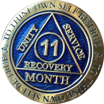 11 Month AA Medallion Reflex Blue Gold Plated Chip