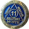 11 Month AA Medallion Reflex Blue Gold Plated Chip view 1