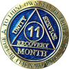 11 Month AA Medallion Reflex Blue Gold Plated Chip view 3