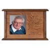 LifeSong Milestones Cremation Urn for Human Ashes Made of Solid Quarter Sawn Oak Wood Laser Engraved Verse Be Strong and Courageous (Quarter Sawn Oak) view 1