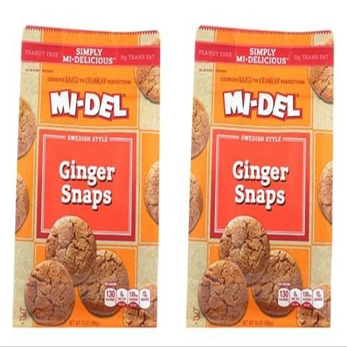Mi-Del Cookies, Ginger Snap, 10 Ounce (Pack of 2)