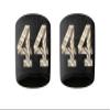 #44 Embroidered/Stitched Sweatband Wristband BLACK Sweat Band w/ MONEY PRINT Number (2 Pack) view 1