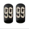 #99 Embroidered/Stitched Sweatband Wristband BLACK Sweat Band w/ MONEY PRINT Number (2 Pack) view 1