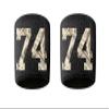 #74 Embroidered/Stitched Sweatband Wristband BLACK Sweat Band w/ MONEY PRINT Number (2 Pack) view 1