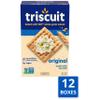 Triscuit Original Whole Grain Wheat Crackers, Vegan Crackers, Healthy Snacks, Bulk Lunch Snacks, 12 - 8.5 oz Boxes view 2