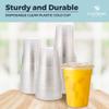 [1000 SET]Harvest Pack 16 oz Iced Coffee Cup, Ultra Clear Plastic Cold Cups with Flat Lids, Disposable Wedding Party Drinking Cups Tumblers, Iced Coffee Beer Juice Cold Beverage view 3