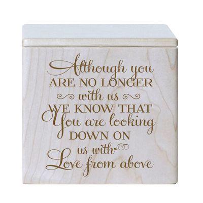 LifeSong Milestones Cremation Urns for Human Ashes - Funeral Urn Small Keepsake Box for Pets - Memorial Gift for Home or Niche Columbarium Although You are no Longer with us (Maple)