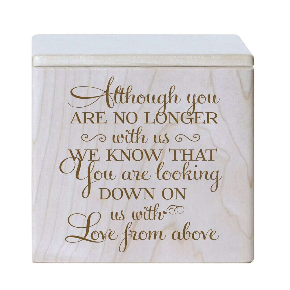 LifeSong Milestones Cremation Urns for Human Ashes - Funeral Urn Small Keepsake Box for Pets - Memorial Gift for Home or Niche Columbarium Although You are no Longer with us (Maple)