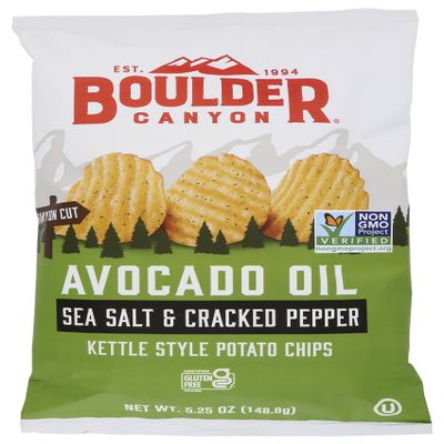 Boulder Canyon, Chips Potato Canyon Cut Avocado Oil Salt N Pepper, 5.25 Ounce