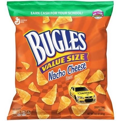 Bugles Nacho Cheese Flavor Crispy Corn Snacks Bag, 14.5 Ounce (Pack Of 2)