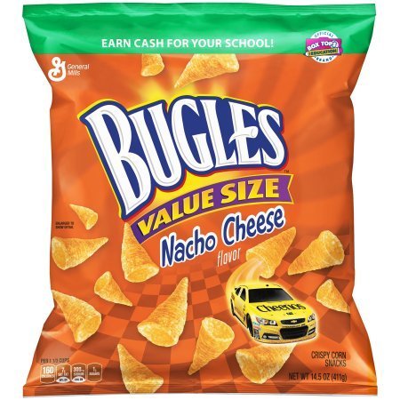 Bugles Nacho Cheese Flavor Crispy Corn Snacks Bag, 14.5 Ounce (Pack Of 2)