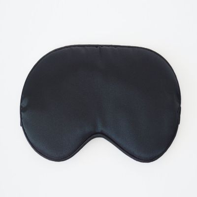 100% Pure Silk Sleep Mask Black Smooth and Lightweight for Men and Women Adjustable Elastic Strap Very Comfortable