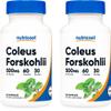 Nutricost Coleus Forskohlii 500mg Serving - Maximum Strength Formula 60 Caps (2 Bottles) view 1