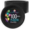 Party Solids Black Plastic Plates For Party 10" Black Disposable Plates Heavy Duty 100 Pcs Plastic Dinnerware Sets Heavy Duty 350 GSM Disposable Dinnerware Set view 1