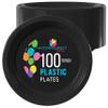 Party Solids Black Plastic Plates For Party 10" Black Disposable Plates Heavy Duty 100 Pcs Plastic Dinnerware Sets Heavy Duty 350 GSM Disposable Dinnerware Set view 2