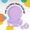 Party Solids Lavender Plastic Plates For Party 9" Lavender Disposable Plates Heavy Duty 100 Pcs Plastic Dinnerware Sets Heavy Duty 350 GSM Disposable Dinnerware Set view 2