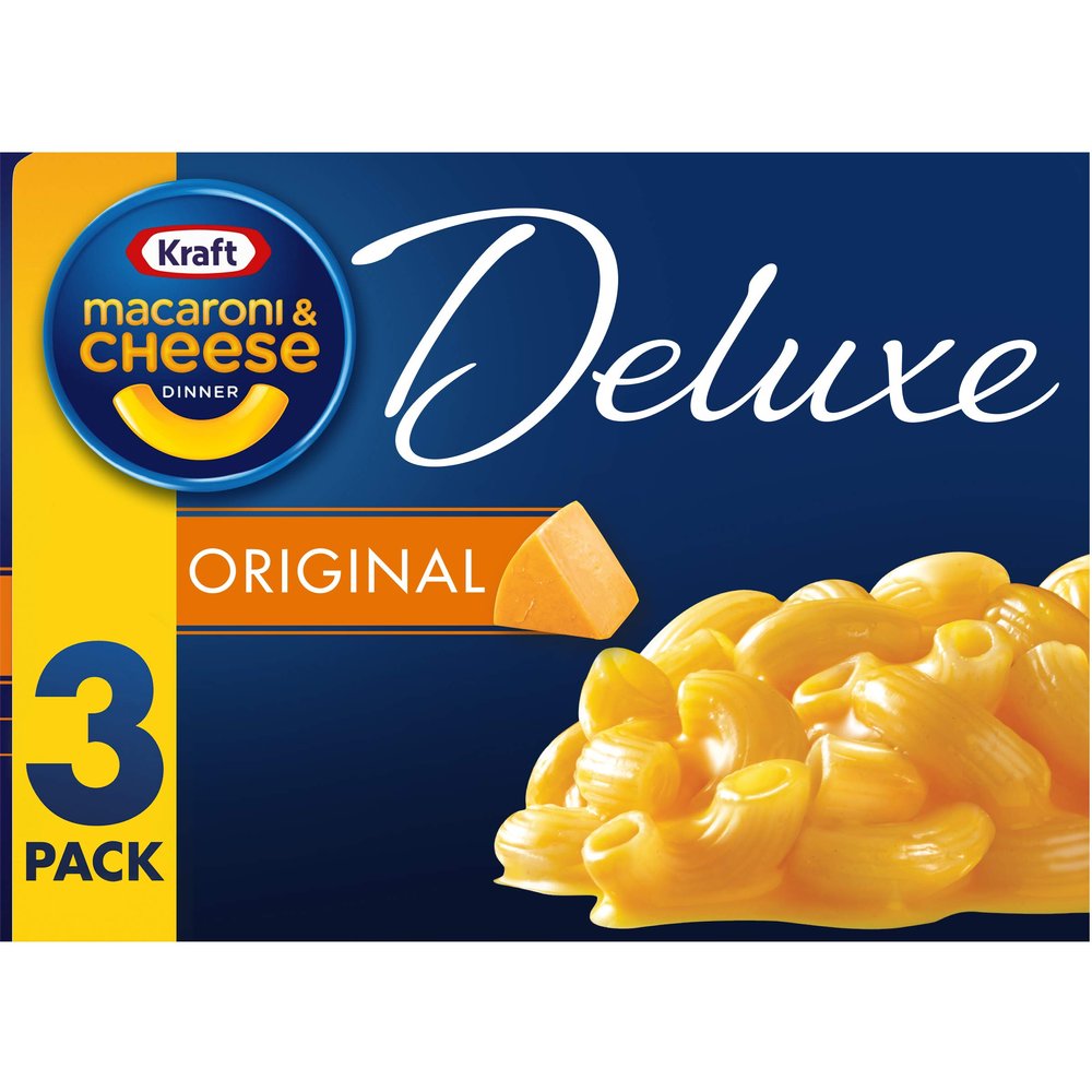 Kraft Deluxe Cheddar Macaroni and Cheese Meal (14 oz Boxes, Pack of 3)