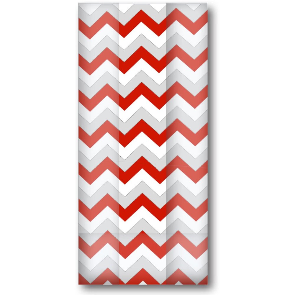 Jillson Roberts 48-Count Large Printed Clear Christmas Cello Bags with Twist Ties Available in 15 Designs, Chevron