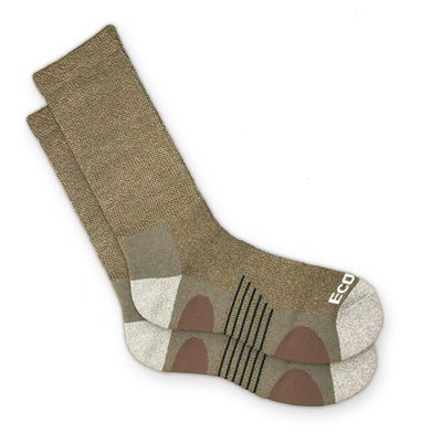 Ecosox Diabetic Non-Binding Hiking Outdoor Crew Socks for Men & Women (US, Alpha, Large, Regular, Regular, Brown)