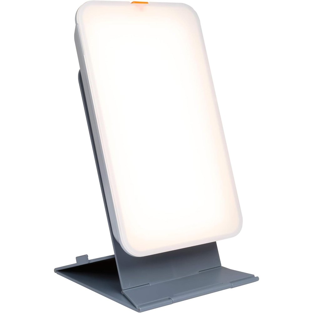 TheraLite Light Therapy Lamp, 10000 LUX Compact Bright Therapy Lamp, LED Bright White Light with Adjustable Height and Brightness Levels for Mood or Winter Blues and Energy Increase, White