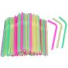 Jumbo Flexible Smoothie Plastic Straws, 100 Pcs Assorted Colors Large Bendable Disposable Milkshake Straws, Wide Bendy Boba Drinking Straws (0.47" Diameter and 8.26" long) view 1