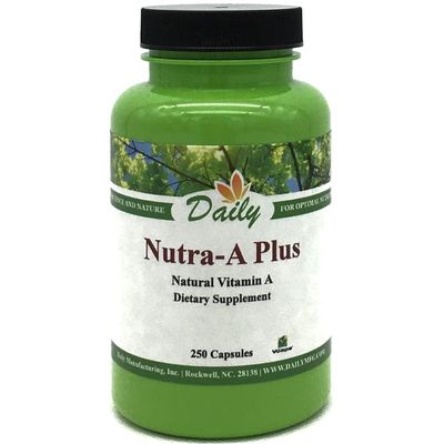 Daily Manufacturing Nutra-A Plus (Vegetarian Vitamin A-Palmitate & Beta-Carotene) 250 Vegetarian Capsules