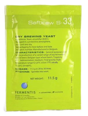 Fermentis Dry Yeast - Safbrew S-33 (11.5 g)