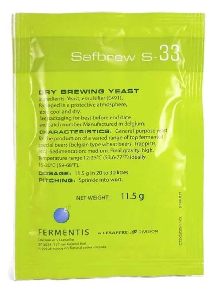 Fermentis Dry Yeast - Safbrew S-33 (11.5 g)