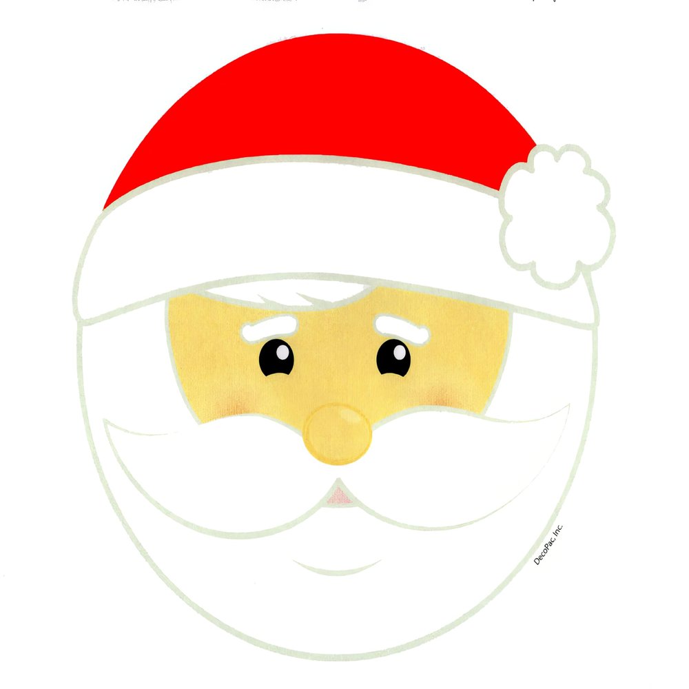 1/4 Sheet - Santa Christmas - Edible Cake/Cupcake Party Topper - D22537