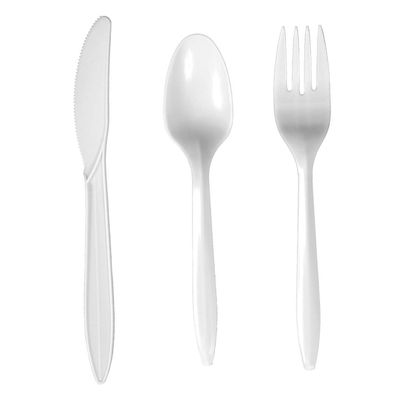 Daxwell Plastic Cutlery Kits, Medium Weight Polypropylene, Fork, Knife, Spoon, White, B10000494 (Case of 500)