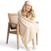 Jet&Bo 100% Pure Cashmere Travel Set: Blanket, Eye Mask, Socks, Carry/Pillow Case Natural in Gift Box view 1
