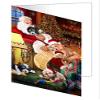 Havanese Dog and Puppies Sleeping with Santa Note Card (10) view 1