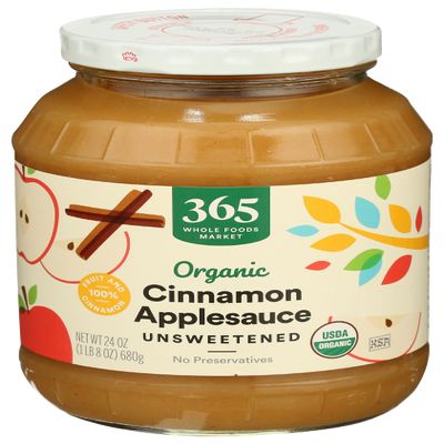 365 by Whole Foods Market, Organic Cinnamon Applesauce, Unsweetened, 24 Ounce