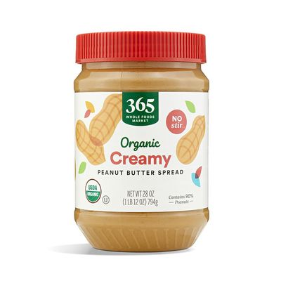 365 by Whole Foods Market, Organic Creamy Peanut Butter Spread, No Stir, 28 Ounce