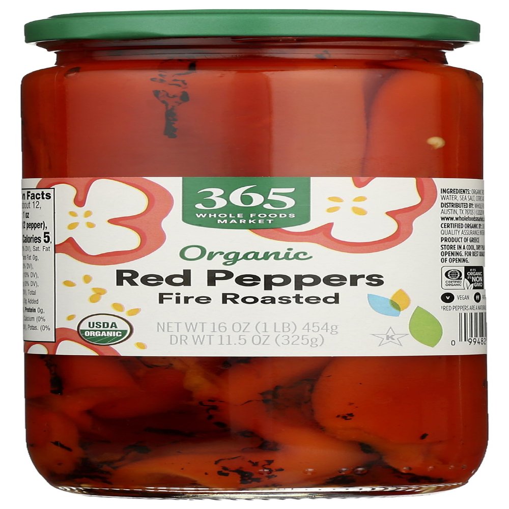 365 by Whole Foods Market, Organic Roasted Red Peppers, 16 Ounce
