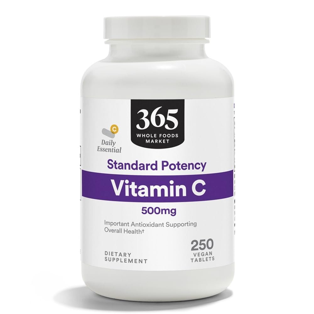 365 by Whole Foods Market, Standard Potency Vitamin C 500mg, Vegan, 250 Tablets